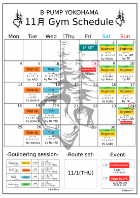 [11月] Gym Schedule